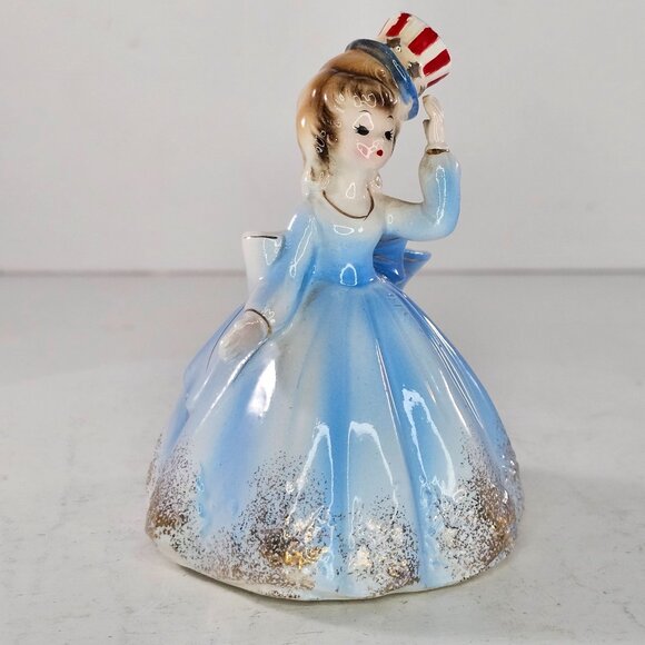 Vintage Josef Originals July 4th Liberty Bell Patriotic Belle Girl Wearing Hat - Picture 2 of 11